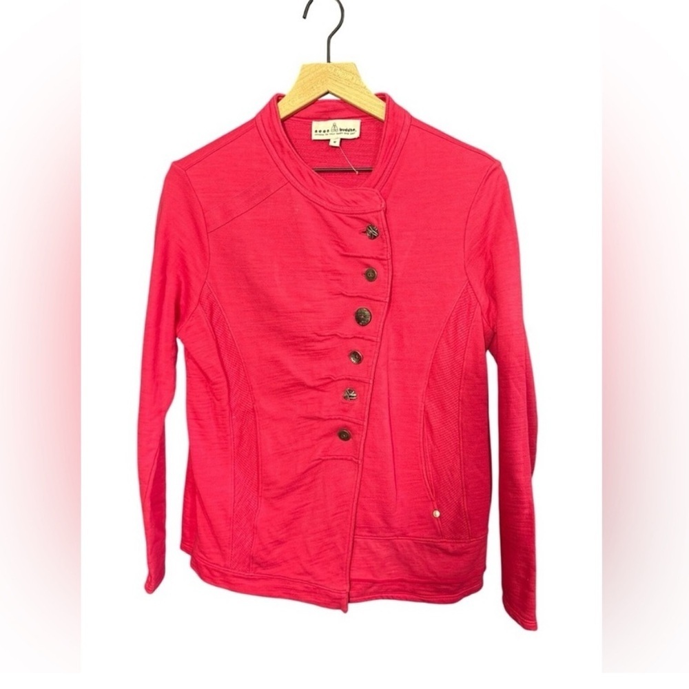 Neon Buddha Womens Pink Button-Up Jacket Small Cotton Blend- PTP 20 Medium size